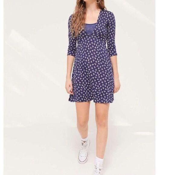 NWT Urban Outfitters Mercer Plunge Mini Dress - Picture 4 of 4